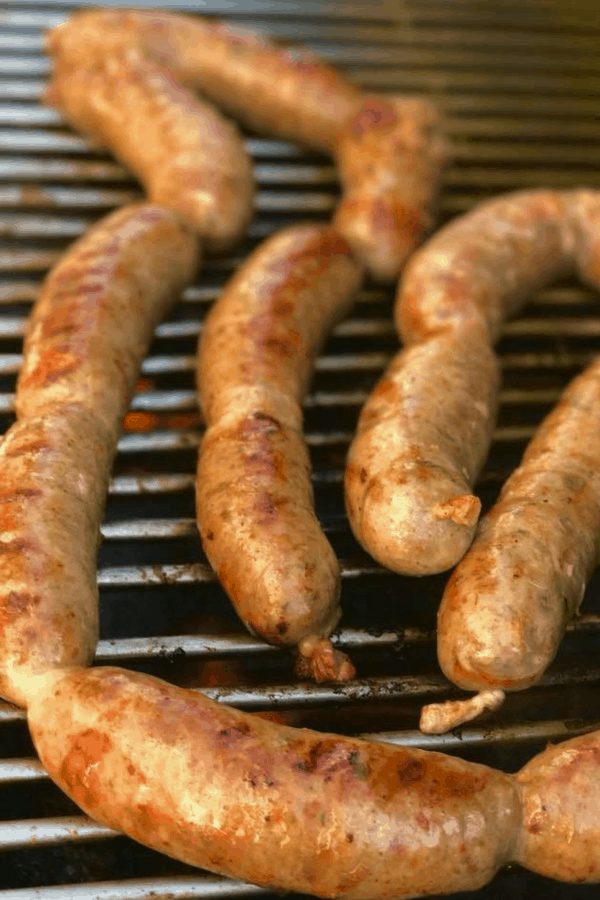 Lao sausage on the grill